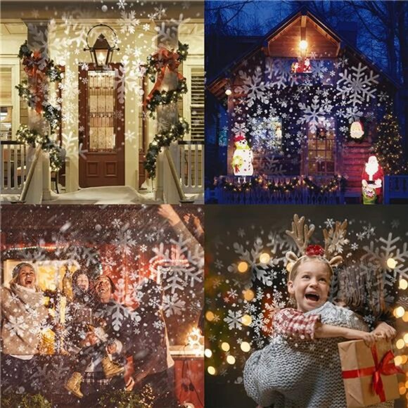Christmas Projector Lights Outdoor, Double Head Snowflake Projector LED Lights - Picture 5 of 6